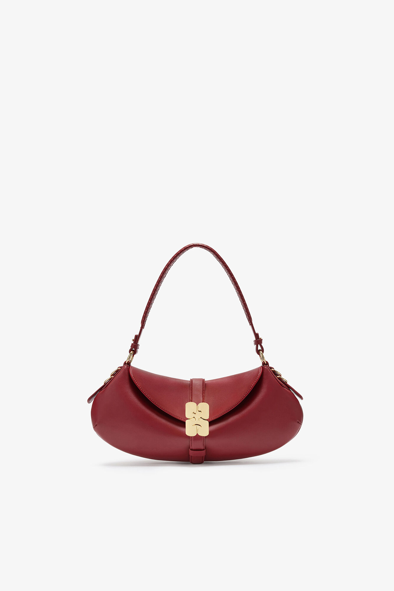 Red B-Kat Bag, Recycled Leather, in colour Red Dahlia - 1 - GANNI