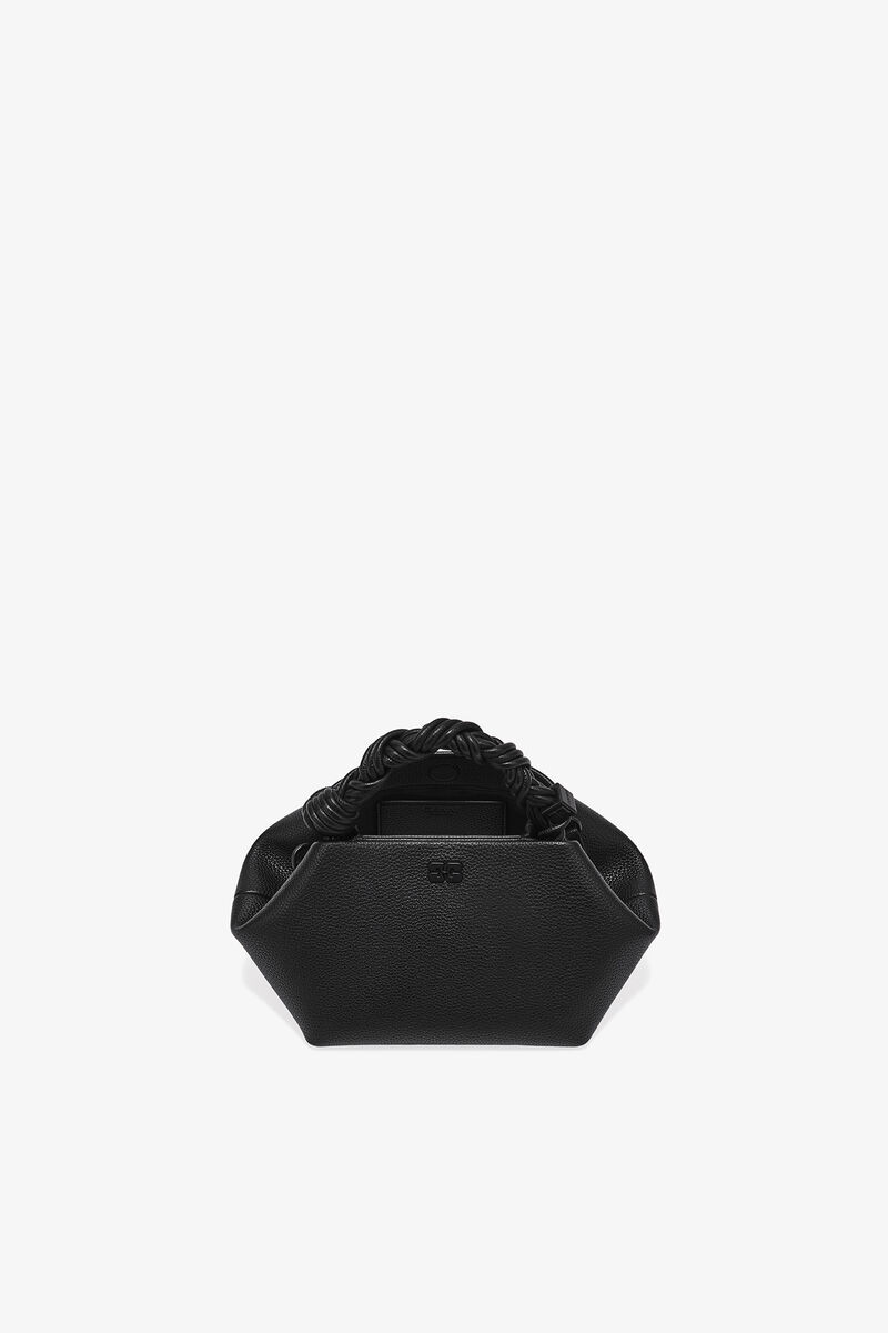 Black Grained Small Bou Bag, Recycled Polyester, in colour Black - 3 - GANNI