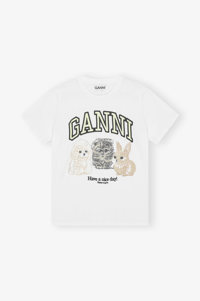 White Animal Print T-shirt, Bright White