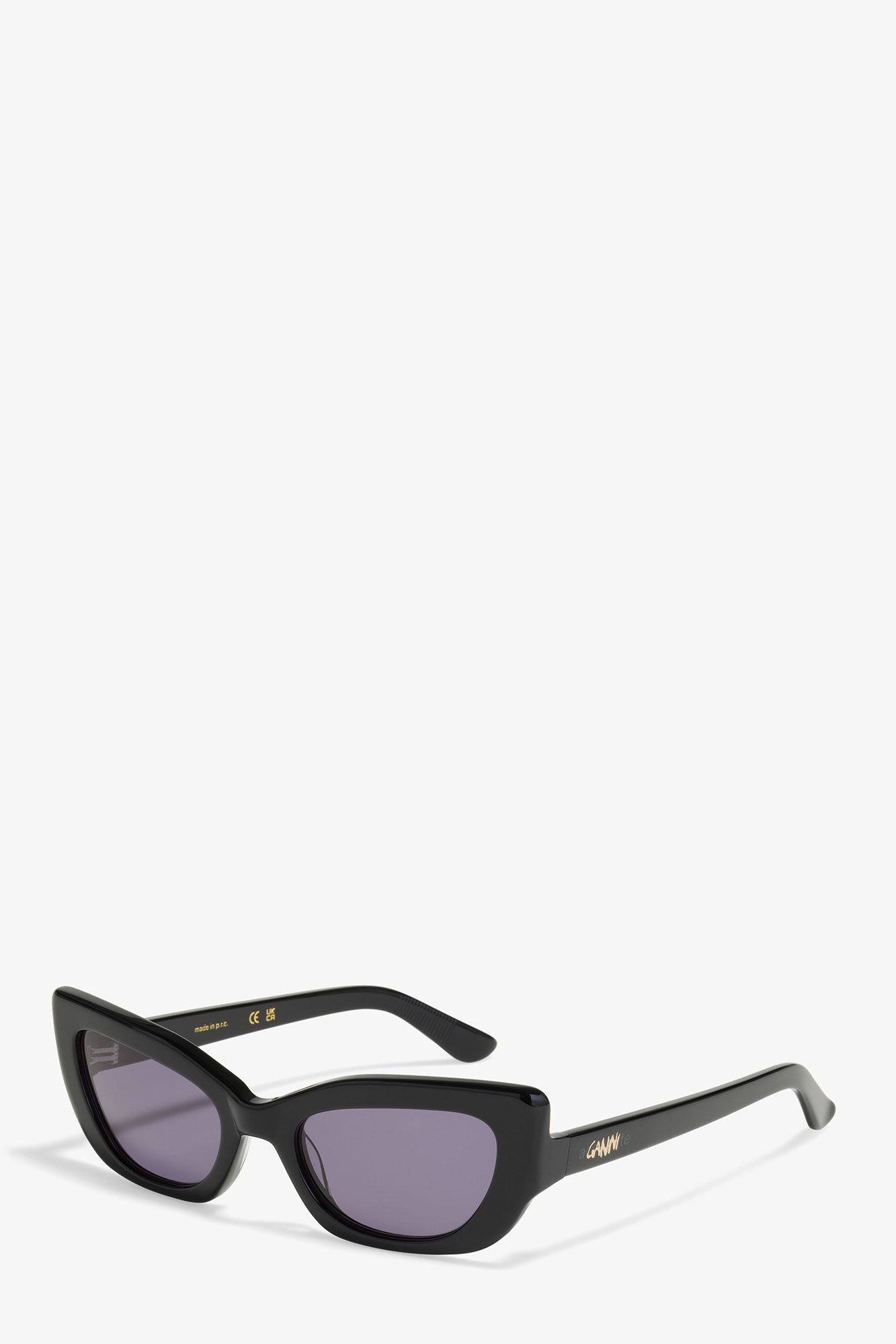 GANNI x Ace & Tate Black Sadie Sunglasses, Acetate, in colour Black - 2 - GANNI