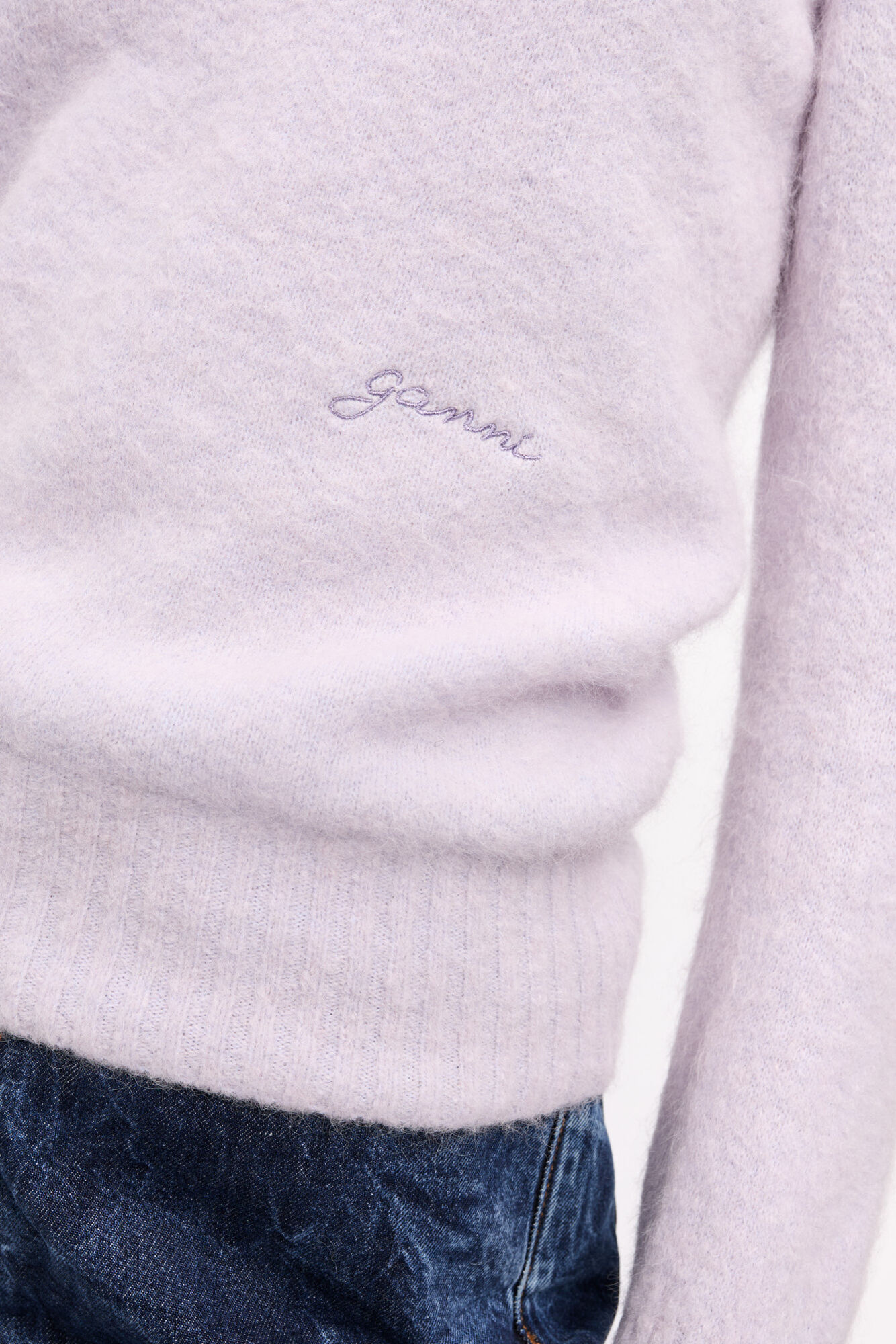 Lavender Jumper, Alpaca, in colour Lavender Blue - 4 - GANNI