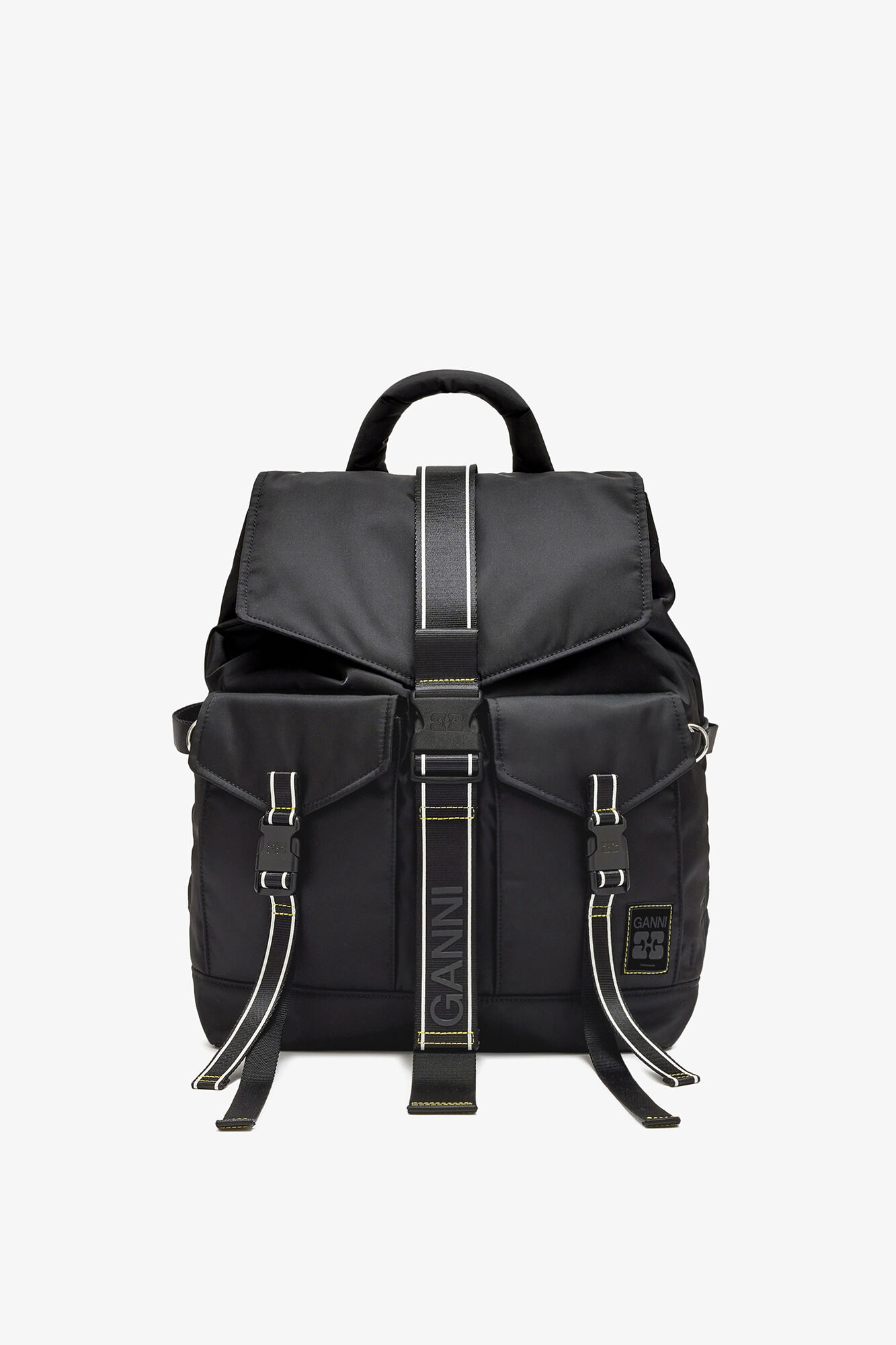 Backpack in Black Re-Tech, Recycled Polyamide, in colour Black - 1 - GANNI