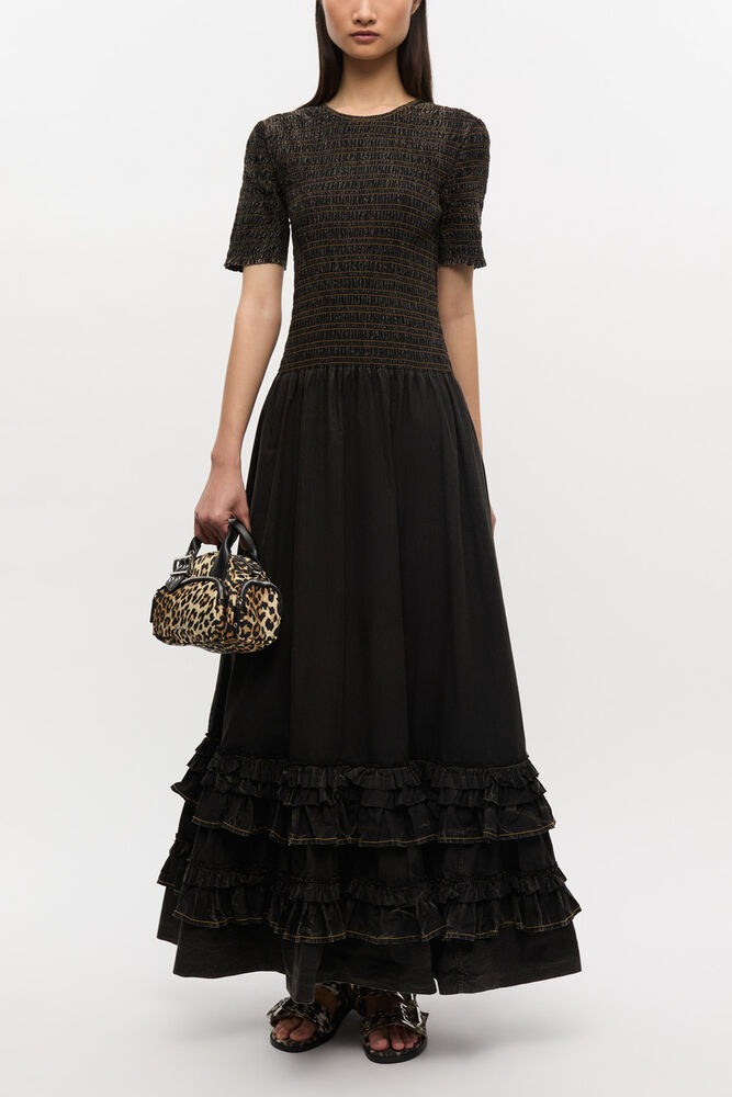 Black Washed Smock Dress, Black
