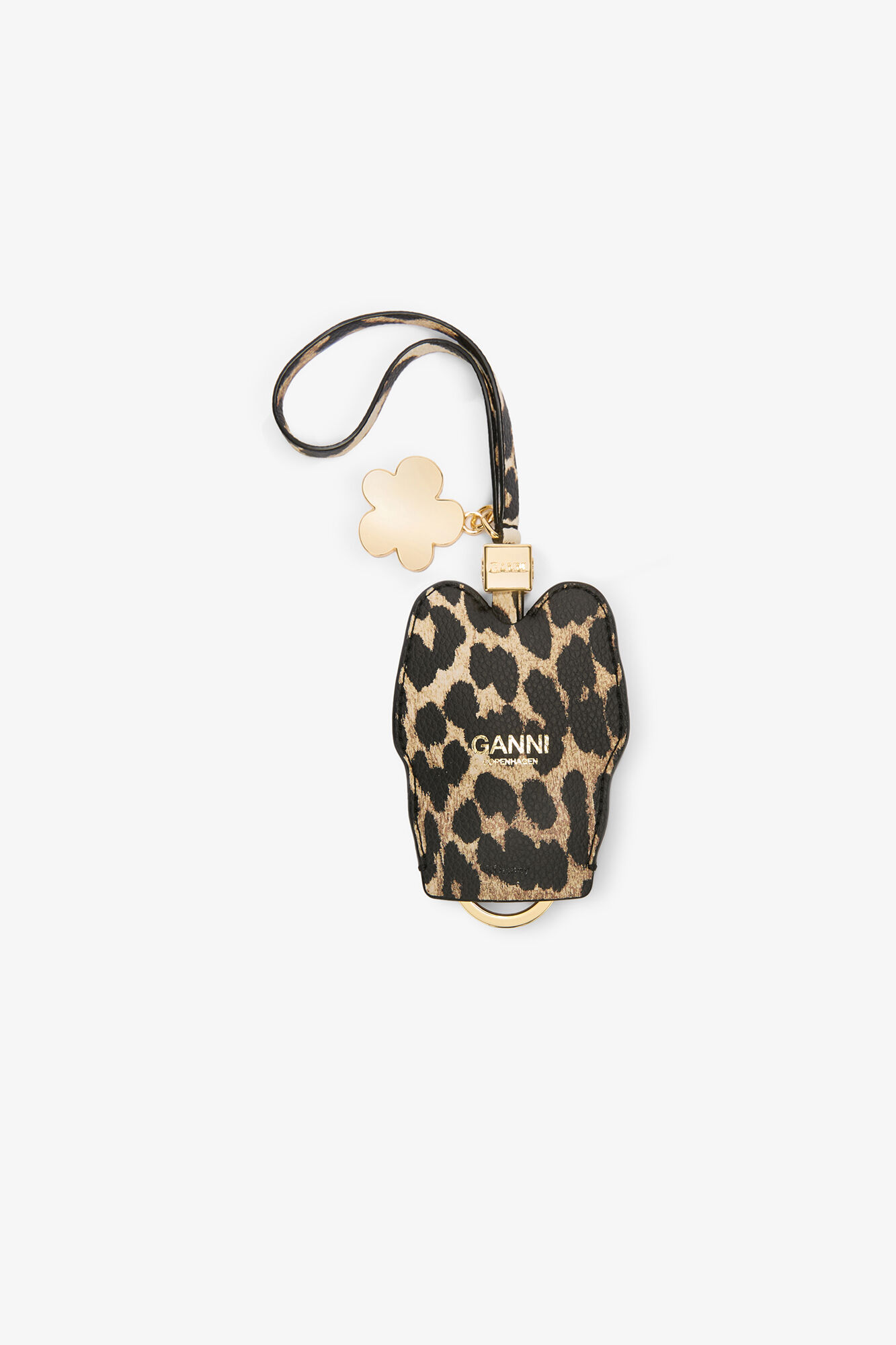 Daisy Duck Leopard Key Bell, Recycled Polyester, in colour Almond Milk - 2 - GANNI