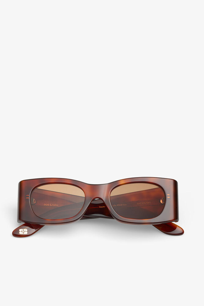 GANNI x Ace & Tate Tiger's Eye Kayla Sunglasses, Tiger's Eye