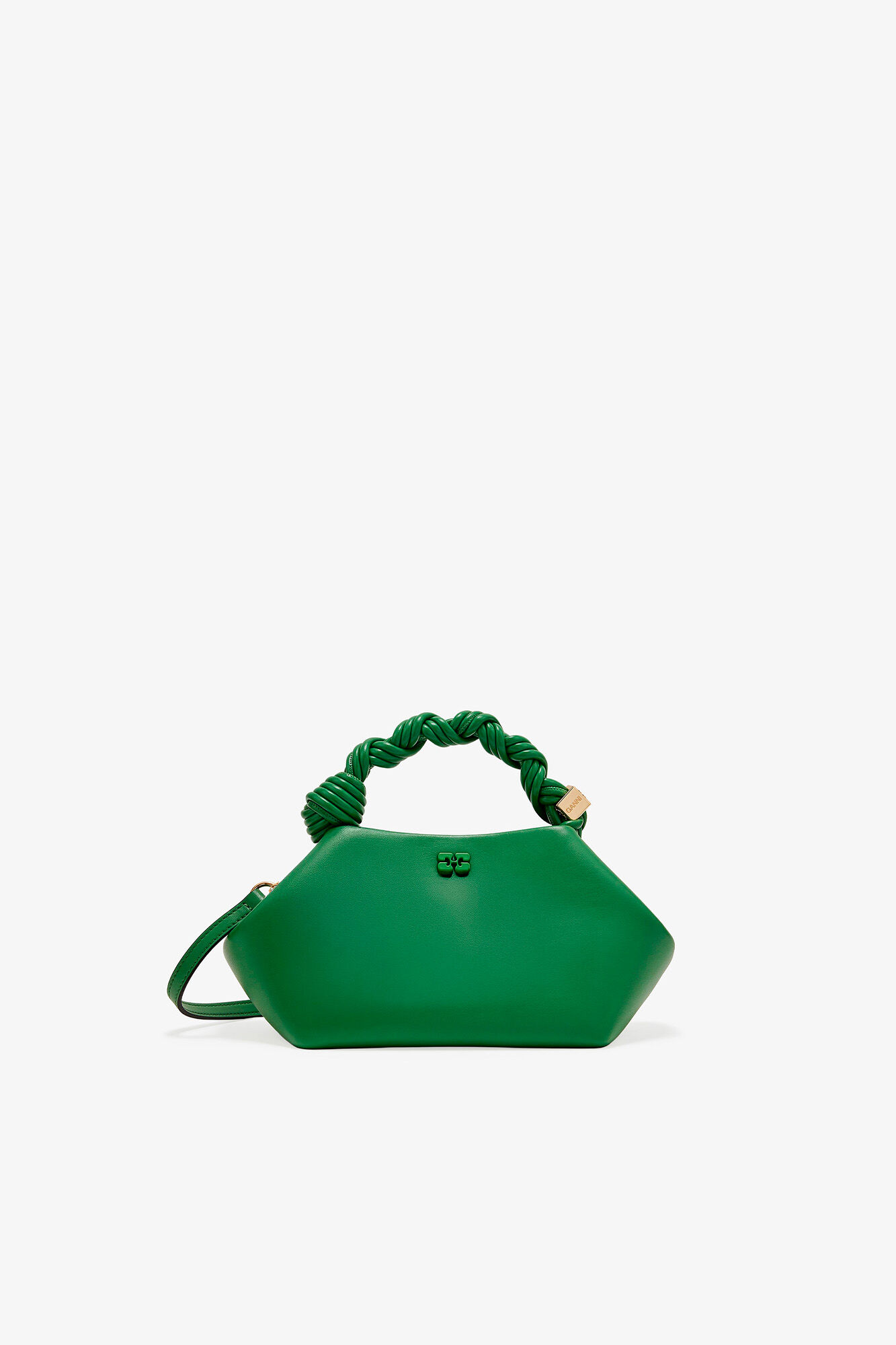 Green Small Bou Bag, Recycled Leather, in colour Juniper - 1 - GANNI