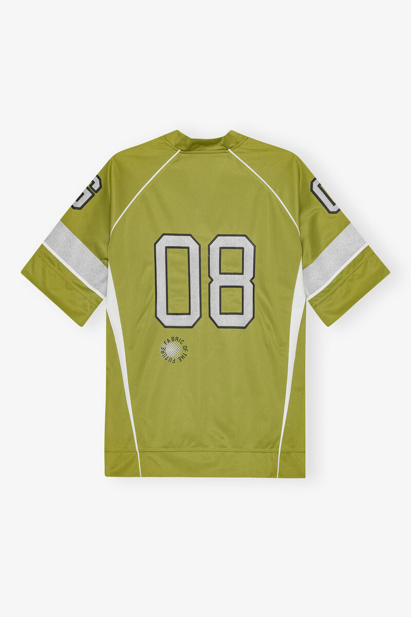 Green League Oversized T-shirt, Recycled Polyester, in colour Golden Cypress - 2 - GANNI