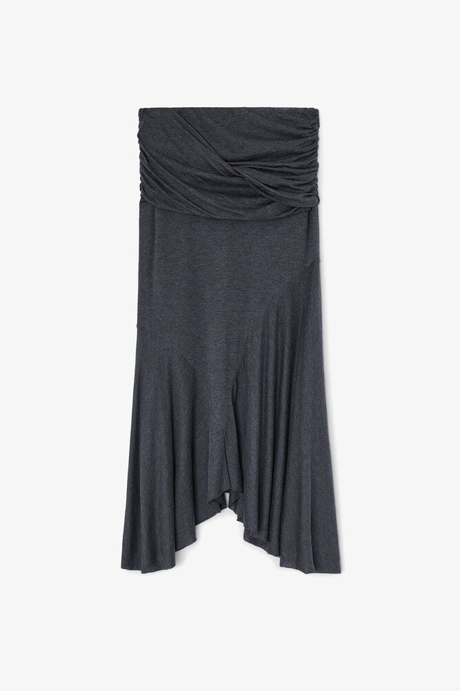 Long Skirt in Grey Jersey, Phantom