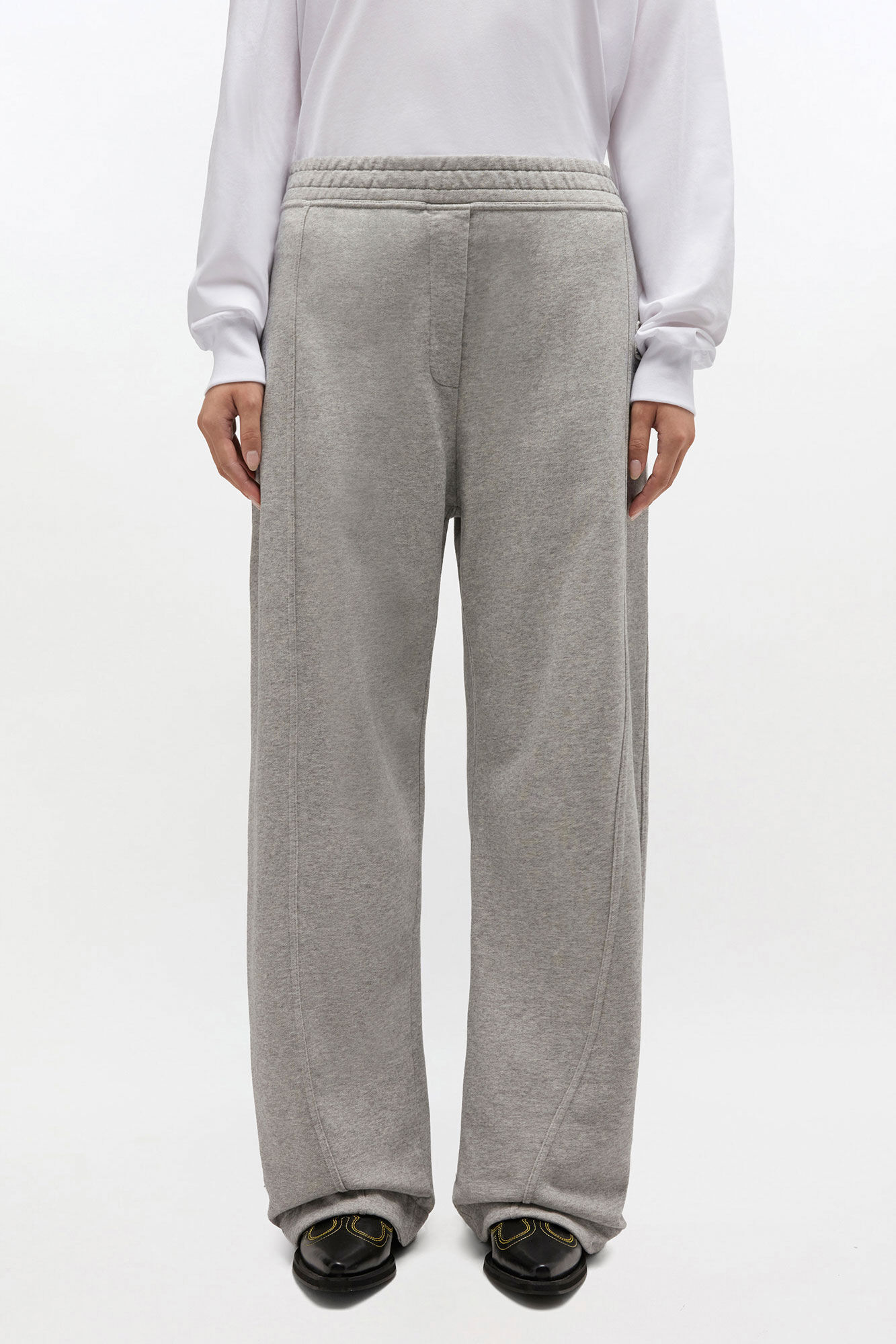 Grey Sweatpants, Organic Cotton, in colour Paloma - 1 - GANNI