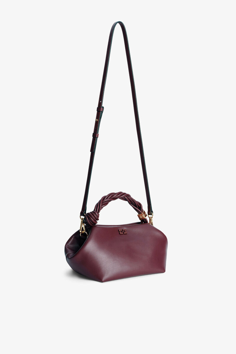 Burgundy Small GANNI Bou Bag, Recycled Leather, in colour Burgundy - 6 - GANNI