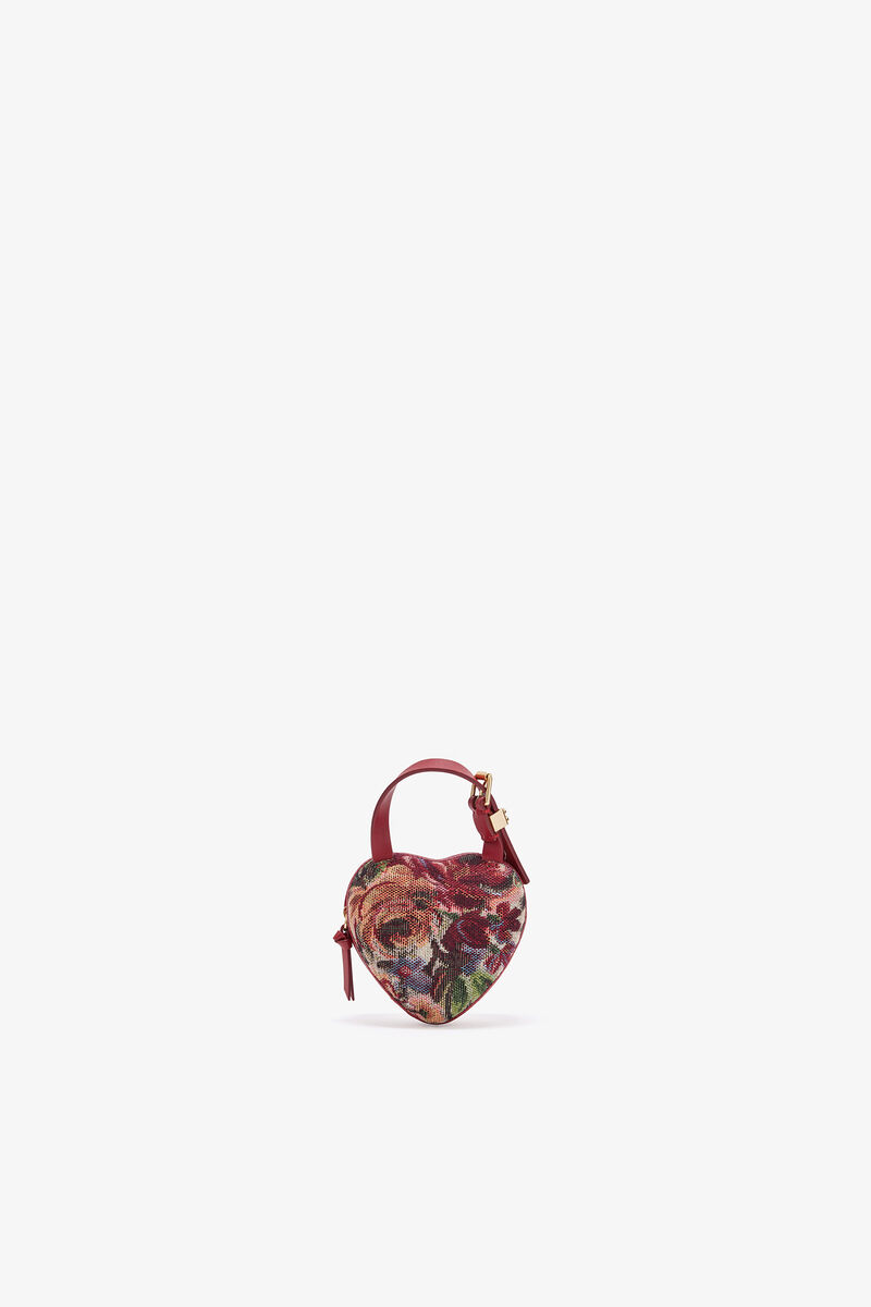 Tapestry Nano Heart taske, Polyester, in colour Tawny Port - 2 - GANNI