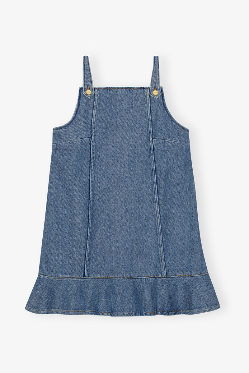 Blue Denim Mini Dress, Organic Cotton, in colour Tint Wash - 1 - GANNI