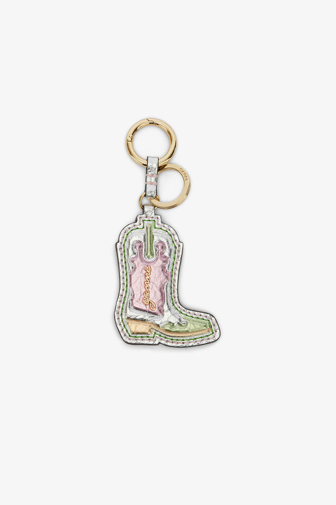 Western Boot Keyring in Metallic, Multicolour