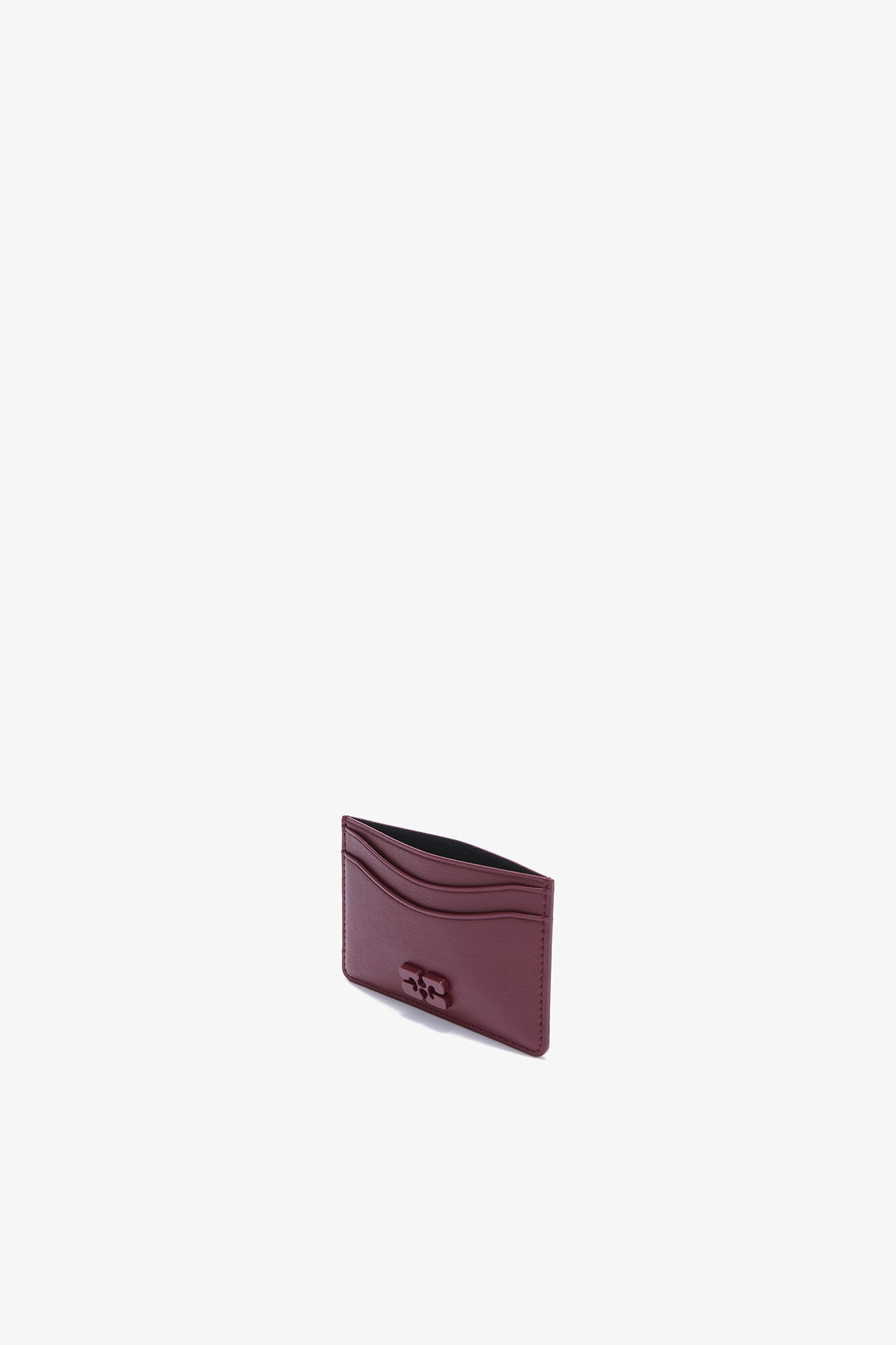 Bou-Kartenhalter in Burgunderrot, Recycled Leather, in colour Burgundy - 3 - GANNI