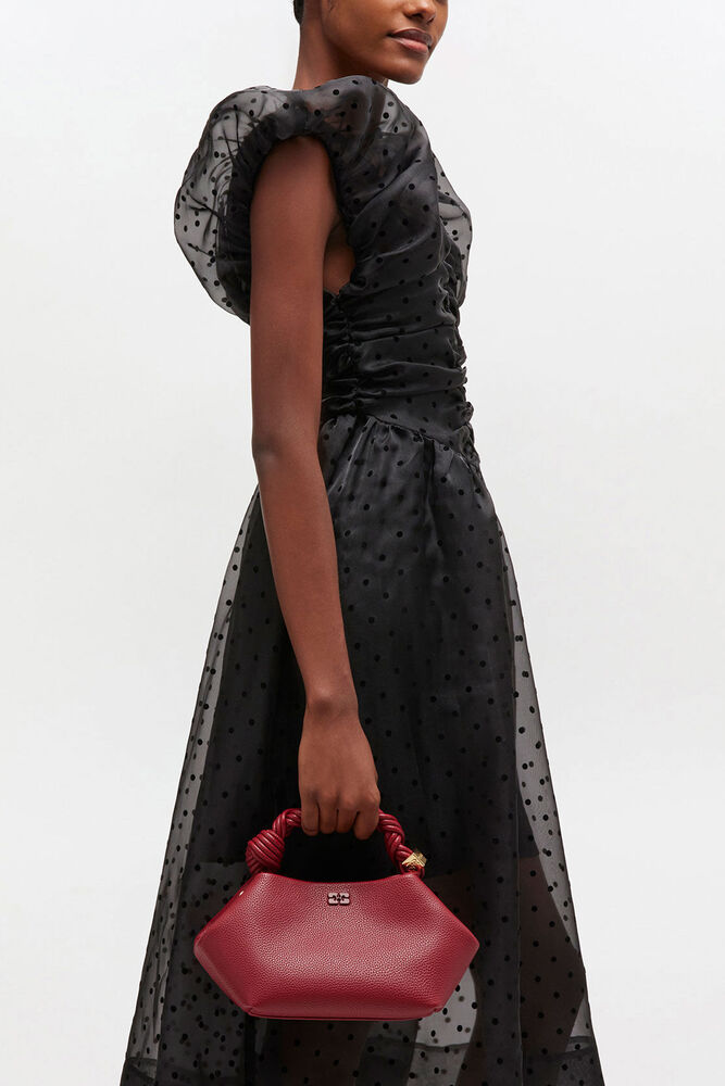 Red Grained Small Bou Bag, Red Dahlia
