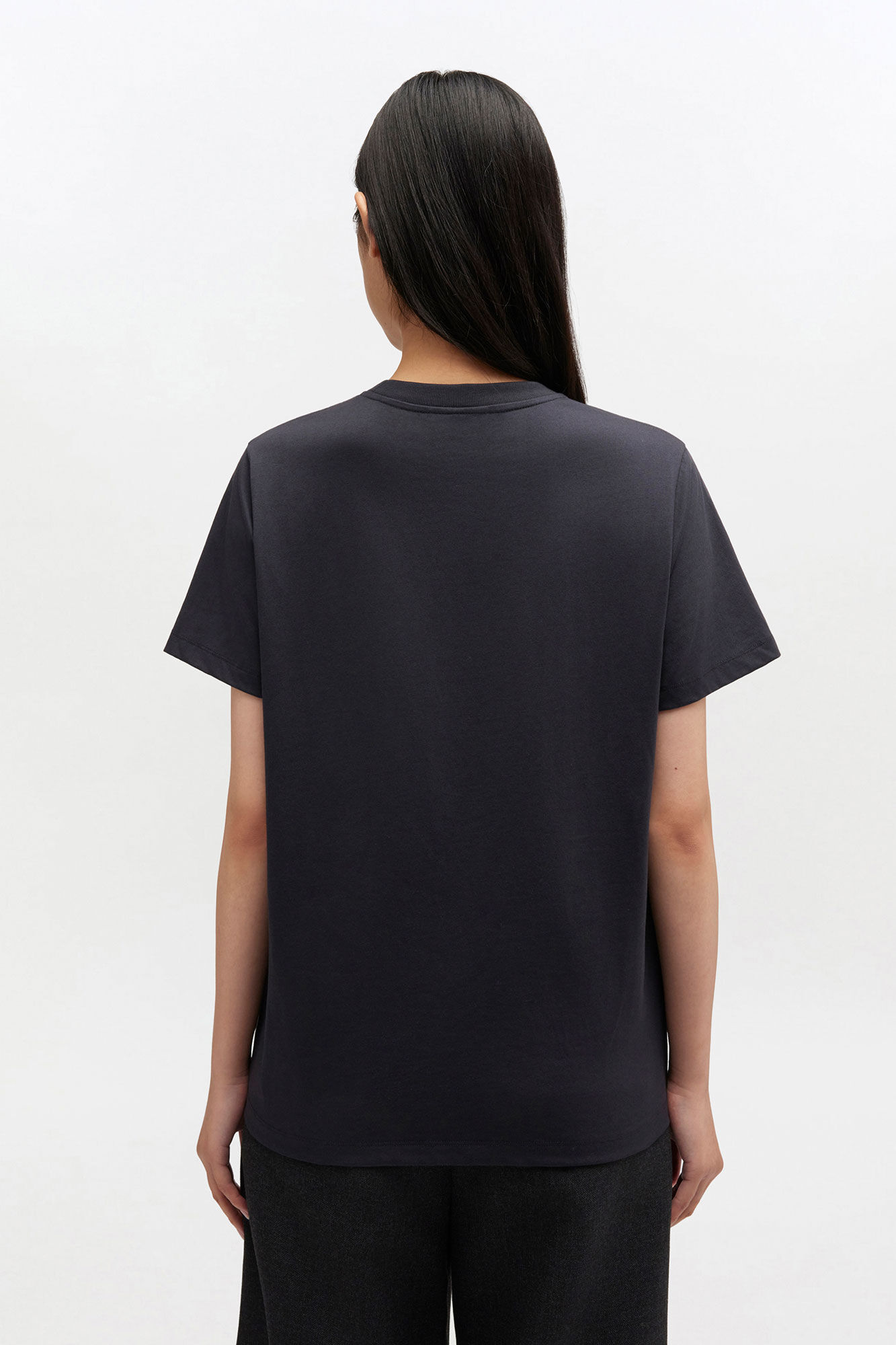Graphic Cotton T-shirt, Organic Cotton, in colour Phantom - 3 - GANNI