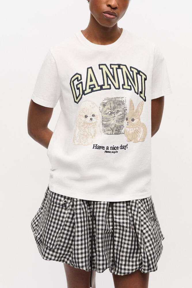 White Animal Print T-shirt, Bright White