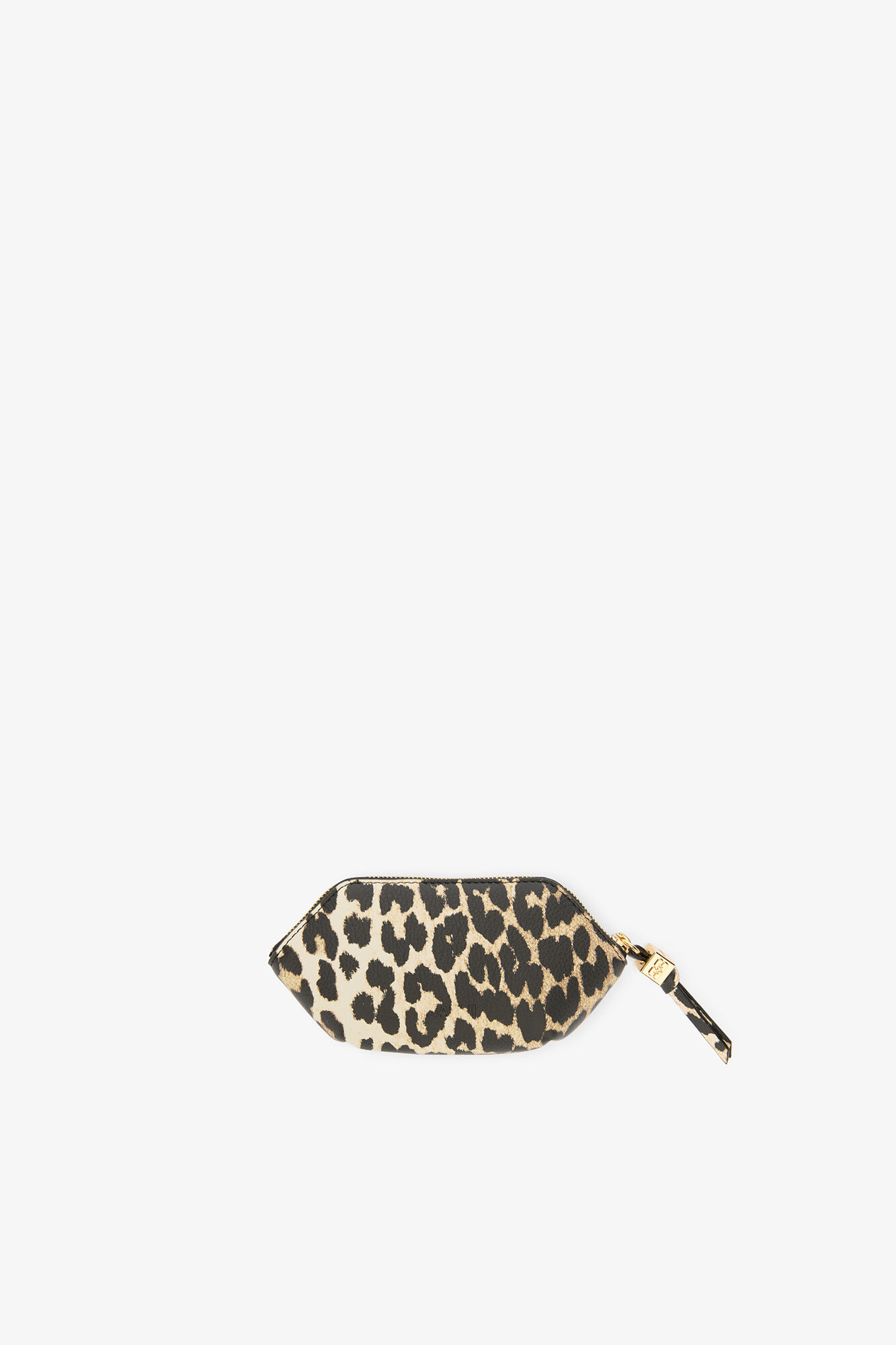 Daisy Duck Leopard Coin Purse, Recycled Polyester, in colour Almond Milk - 2 - GANNI