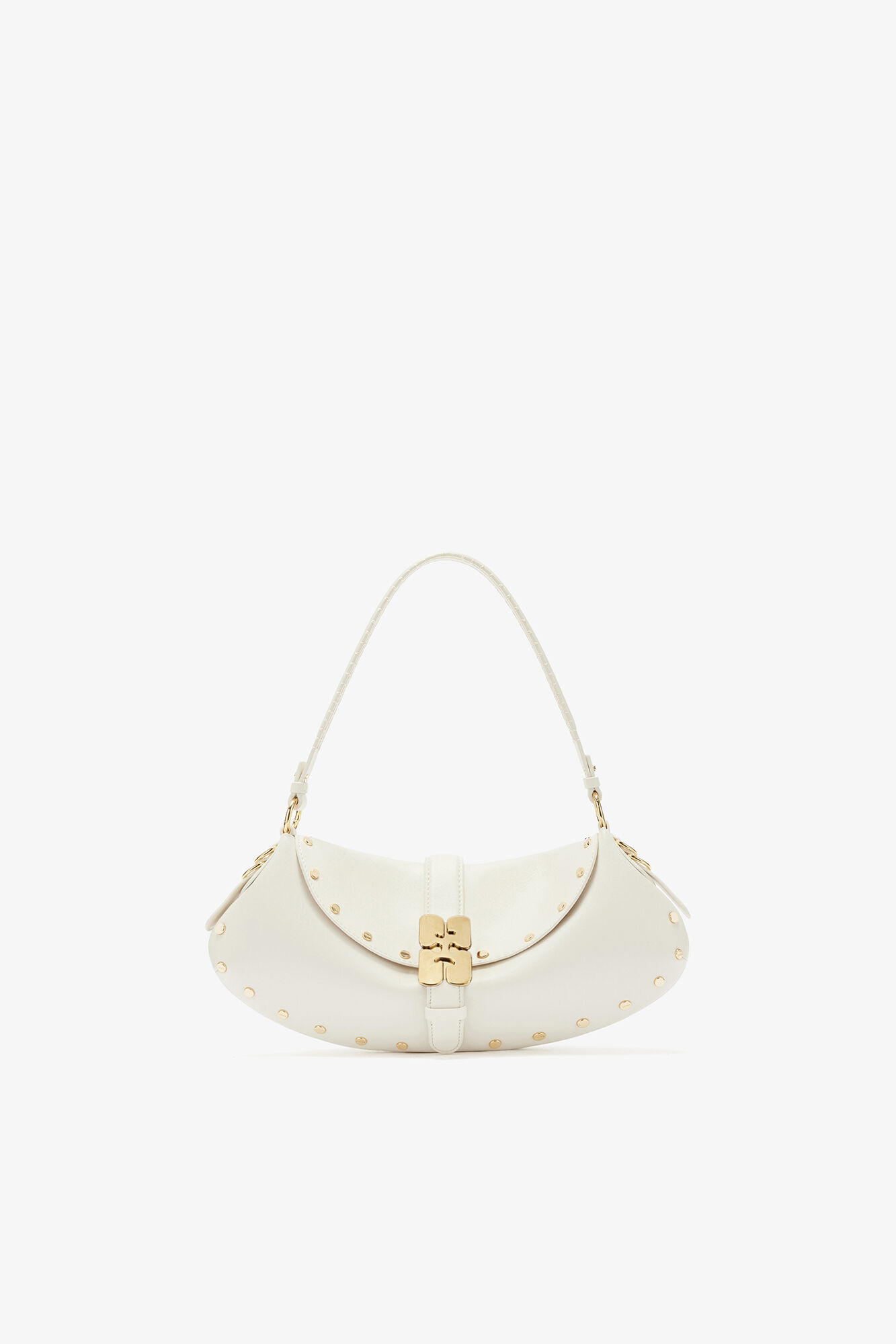 B-Kat Bag Studs in White, Polyester, in colour Egret - 1 - GANNI
